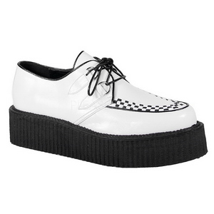 Bílá Koženka V-CREEPER-502 Platformě Creepers Boty Pánské
