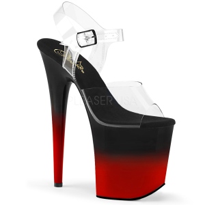 Dvoubarevný 20 cm FLAMINGO-808BR-H Platformě Vysoké Podpatky