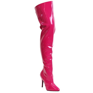 Fuchsia Lakované 13 cm SEDUCE-3010 Kozačky Nad Kolena pro Muže