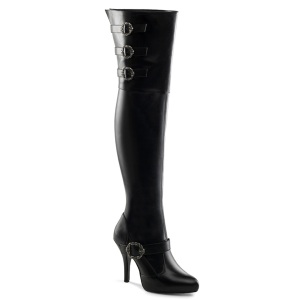 Koženka 13 cm DIVA-3006X elastické kozačky nad kolena pro silná lýtka