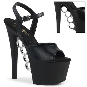 Koženka 18 cm KNUCKS-709 pleaser vysoké podpatky na platformě