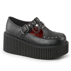 Koženka CREEPER-215 Platformě Creepers Boty Dámské