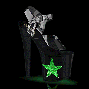 LED zarovka platformě 19 cm STAR high heels pro tanec na tyči