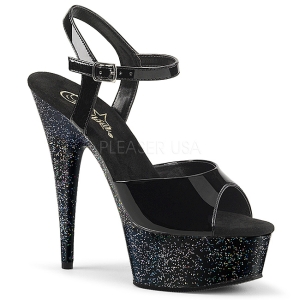 Lakovaná 15 cm Pleaser DELIGHT-609MG třpyt boty na vysokém podpatku