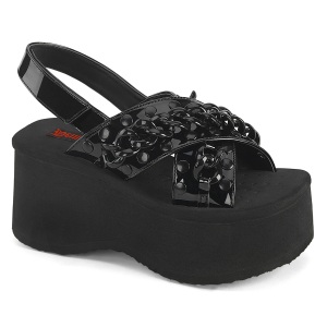 Lakovaná 6,5 cm Demonia FUNN-12 Platformě Sandály