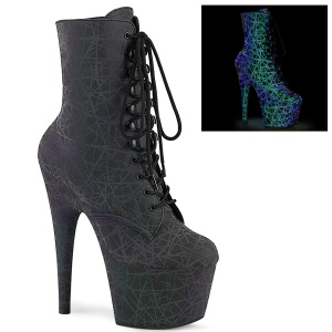Neon 18 cm ADORE-1020REFL kotnikové kozačky na podpatku pro tanec na tyči