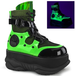 Neon 7,5 cm NEPTUNE-126 demonia kotnikové kozačky - unisex cyberpunk boty