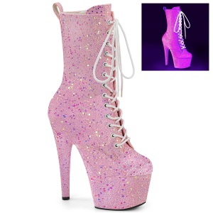 Neon glitter 18 cm Pleaser kozačky na podpatku