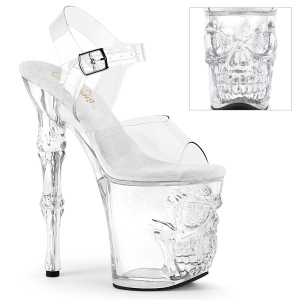 Platformě lebka 20 cm RAPTURE-808 pleaser vysoké podpatky průhledné