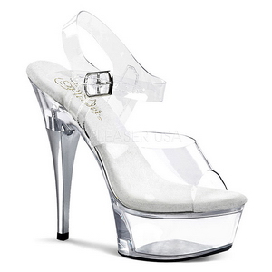Průhledný Strass 15 cm CAPTIVA-608 Platformě Sandály Podpatky