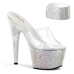 Průhledný Strass 18 cm BEJEWELED-712RS Platformě Sandály Podpatky