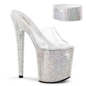 Průhledný Strass 20 cm BEJEWELED-812RS Platformě Sandály Podpatky