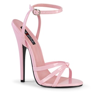 Růžový 15 cm Devious DOMINA-108 dámské sandály na podpatku