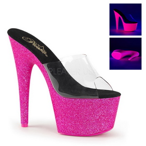 Růžový 18 cm ADORE-701UVG neon platformy pantoflicky dámské