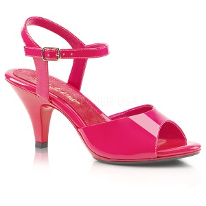 Růžový Lakované 8 cm BELLE-309 Dámské Sandály Podpatky
