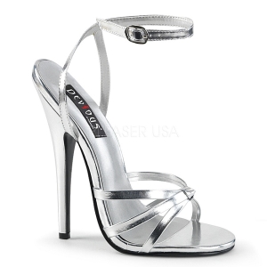 Stříbro 15 cm DOMINA-108 Muži botách na vysokém podpatku