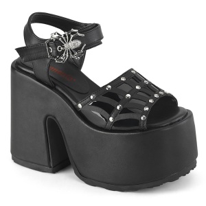 Vegan 13 cm Demonia CAMEL-17 Platformě sandály na tlustém podpatku