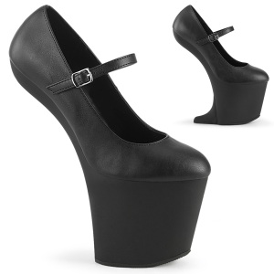 Vegan 20 cm CRAZE-880 Heelless lodičky vysoké pony cerny