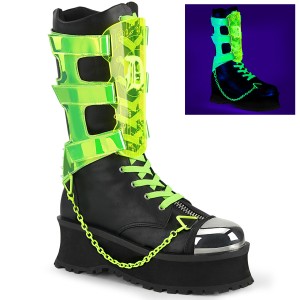 Vegan 7 cm GRAVEDIGGER-255 demonia kozačky - unisex cyberpunk boty