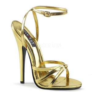 Zlato 15 cm Devious DOMINA-108 dámské sandály na podpatku