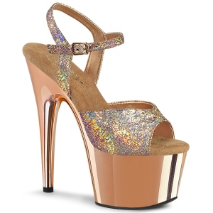Zlato 18 cm ADORE-709HM boty na vysokém podpatku s platformou glitter