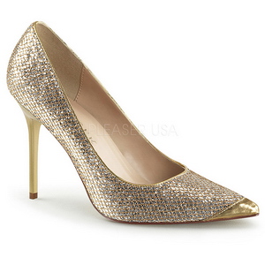 Zlato Třpyt 10 cm CLASSIQUE-20 velké velikosti stilettos boty