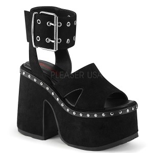 Černý 13 cm Demonia CAMEL-102 Platformě Sandály