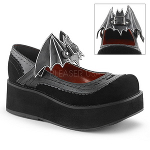 Černý 6 cm DemoniaCult SPRITE-09 platformě gothic boty