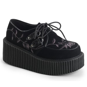 Černý 7,5 cm CREEPER-219 Platformě Creepers Obuvi Dámské