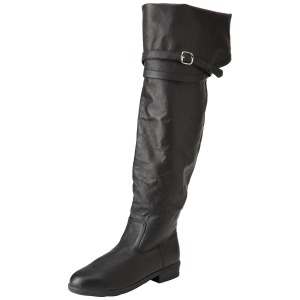Černý Kůže 4 cm MAVERICK-2045 Kozačky Nad Kolena pro Muže