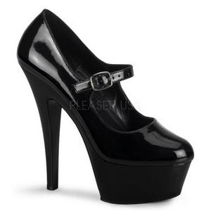 Černý Lakované 15 cm KISS-280 dámské boty na vysokém podpatku