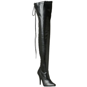 Černý Matná 13 cm SEDUCE-3063 Kozačky Nad Kolena