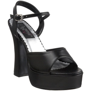 Černý Matt 13 cm DEMONIA DOLLY-09 Vysoké Podpatky Platformě