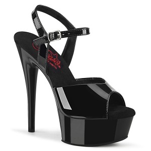Černý platformě 15 cm EXCITE-609 pleaser sandály na podpatku