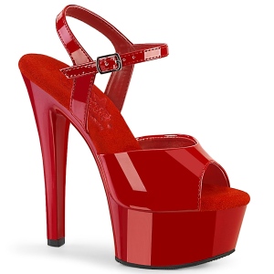 Červené platformě 15 cm GLEAM-609 pleaser sandály na podpatku