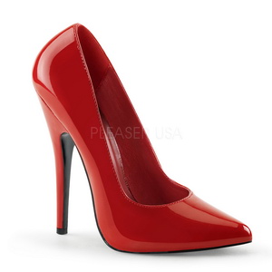 Červený Lakované 15 cm DOMINA-420 Lodičky Dámské Stiletto Podpatků