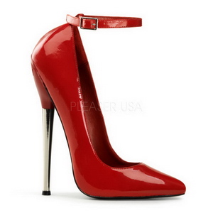Červený Lakované 16 cm DAGGER-12 Lodičky Dámské Stiletto Podpatků