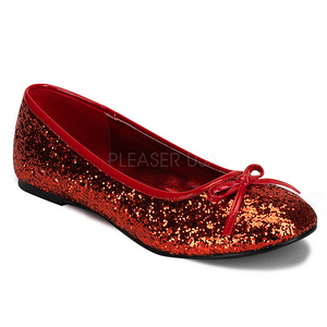 Červený STAR-16G třpyt dámské baleríny obuv