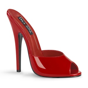 Červený pantofle 15 cm DOMINA-101 fetiš pantofle na podpatku