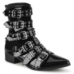 lakkert WARLOCK-70 demonia kozačky - pánské winklepicker kozačky 6 spony