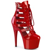 ADORE-1013MST 18 cm pleaser kozačky na vysoké podpatky Červené