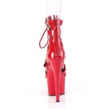 ADORE-1013MST 18 cm pleaser kozačky na vysoké podpatky Červené