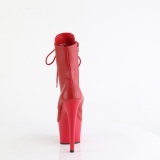 ADORE-1020 18 cm pleaser kozačky na vysoké podpatky cerveny