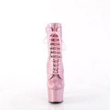 ADORE-1020HG - 18 cm pleaser kozačky na vysoké podpatky hologram ruzovy