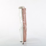 ADORE-1040TT 18 cm pleaser kozačky na vysoké podpatky blush bílé