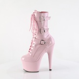 ADORE-1043 - 18 cm platformě kozačky na vysoké podpatky lakované ruzovy