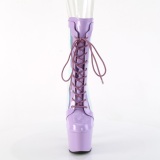 ADORE-1047 - 18 cm platformě kozačky na vysoké podpatky lakované levandule
