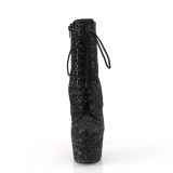 ADORE-GWR 18 cm pleaser kozačky na vysoké podpatky glitter cerny