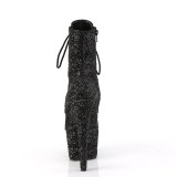 ADORE-GWR 18 cm pleaser kozačky na vysoké podpatky glitter cerny