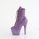 ADORE-GWR 18 cm pleaser kozačky na vysoké podpatky glitter levandule